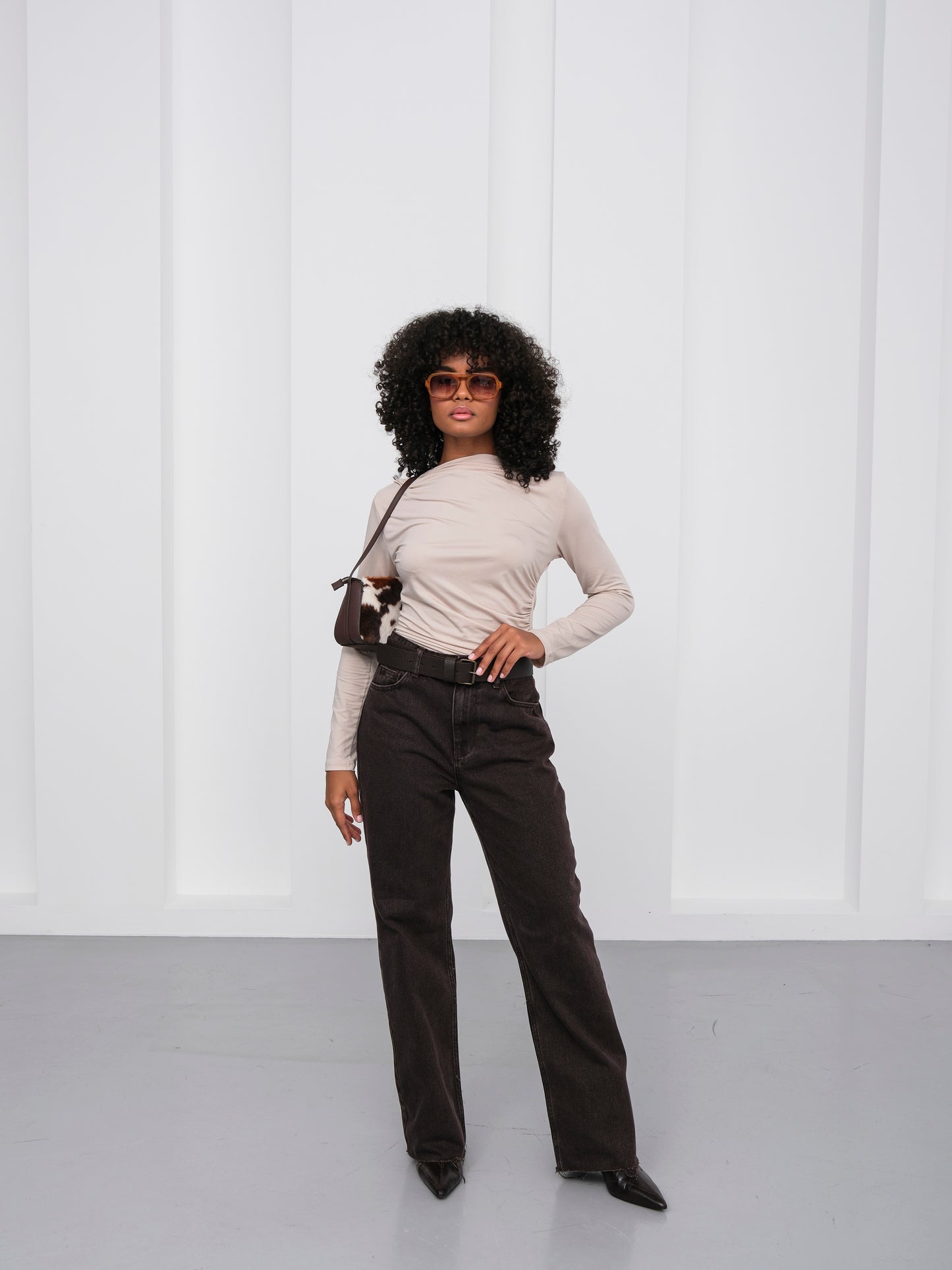 Yüksek Bel Wide Leg Jean