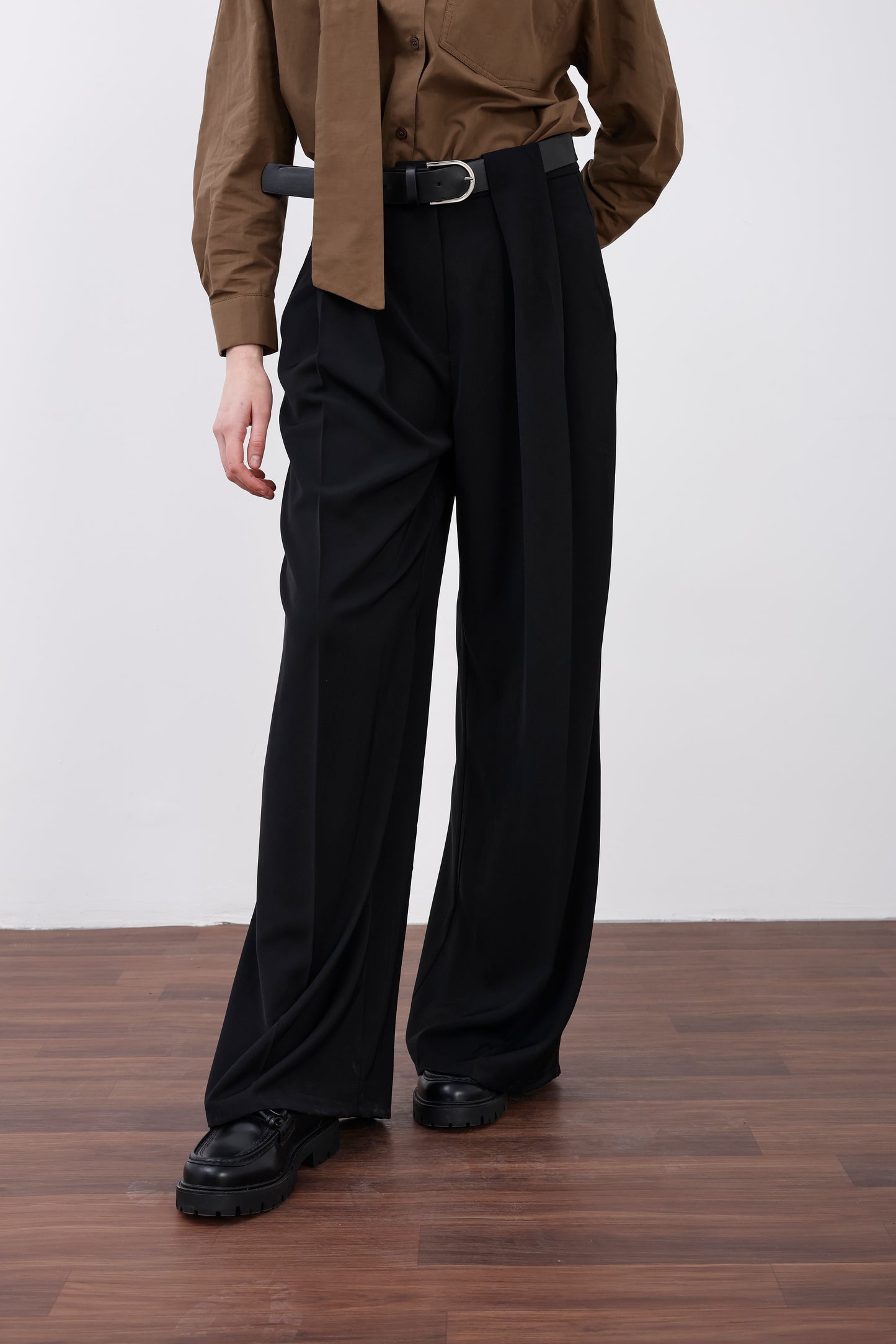 Kemerli Wide Leg Pantolon