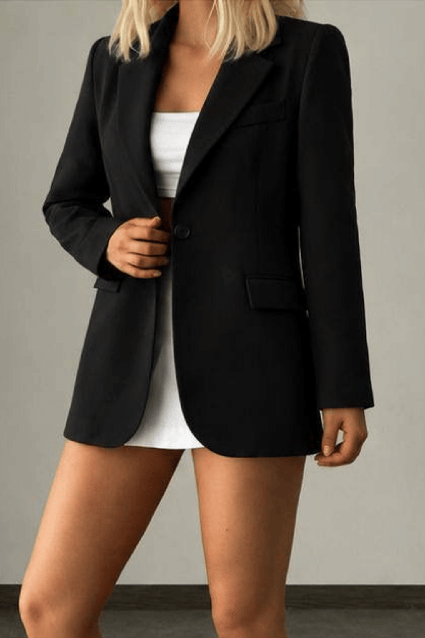 Keten Kruvaza Blazer Ceket