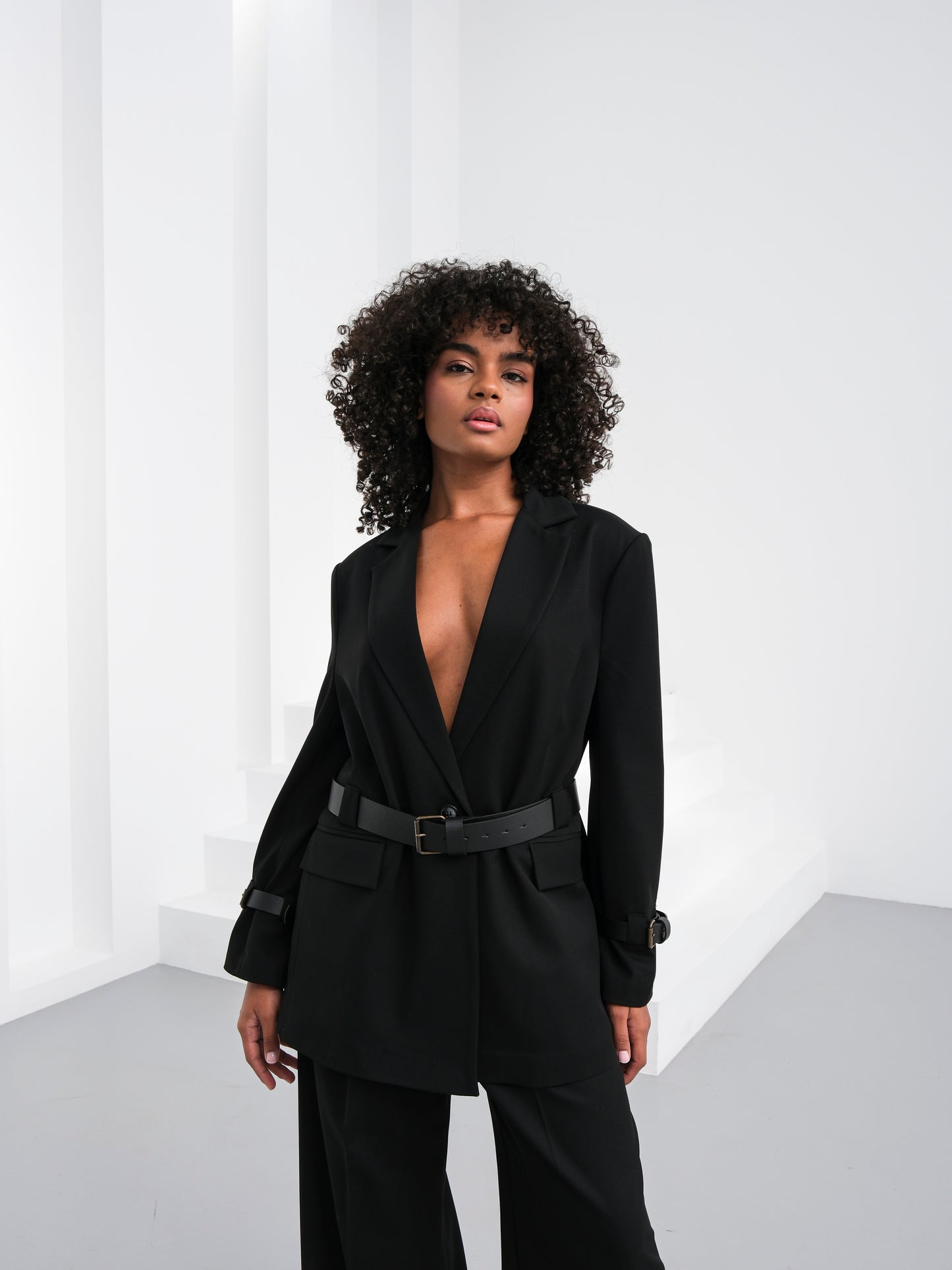 Siyah Oversize Blazer Ceket Pantolon Takım Elbise