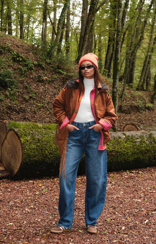 Yüksek Bel Balloon Fit Mavi Jean