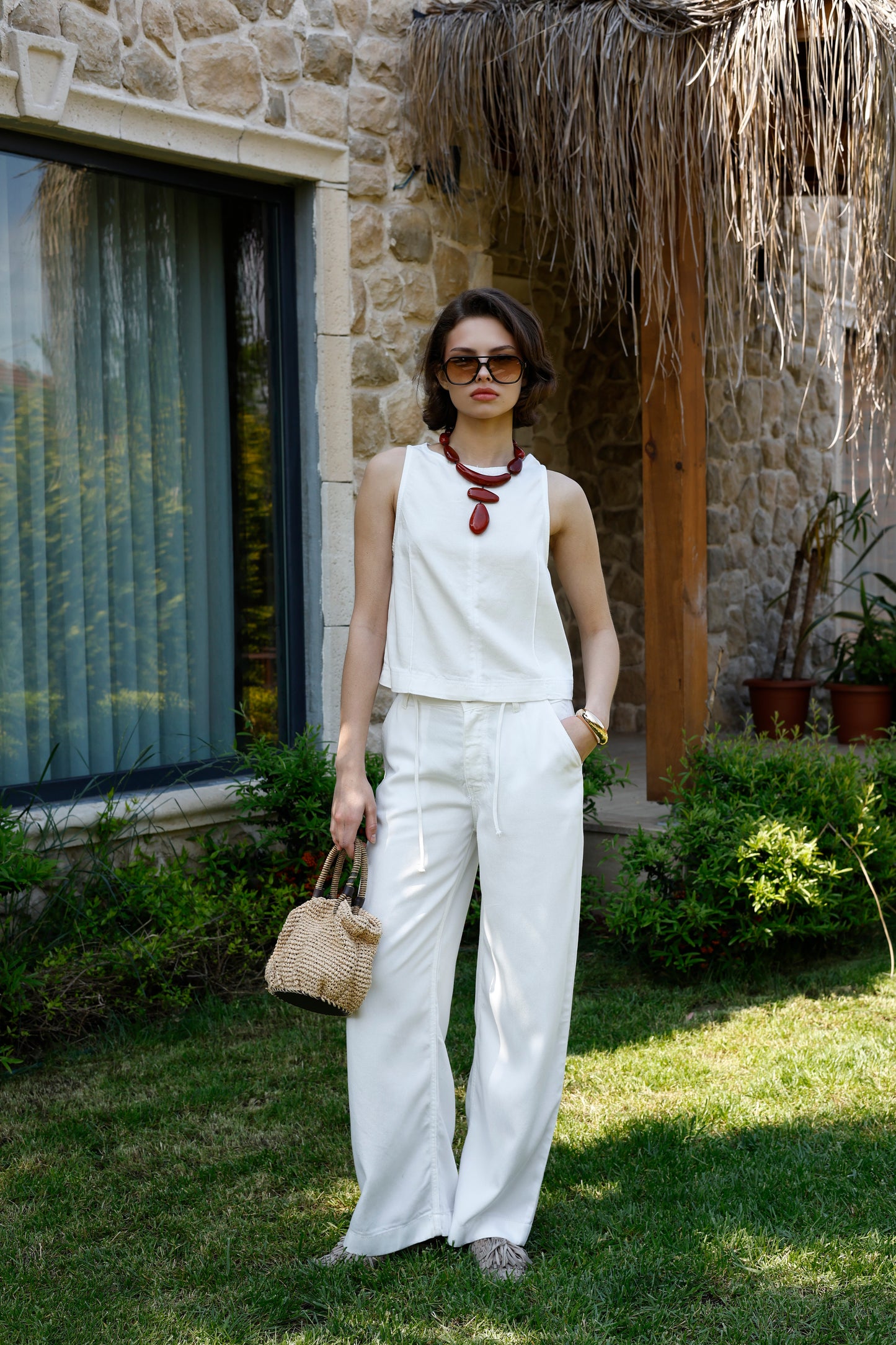 Touch Wide Leg Denim Takım