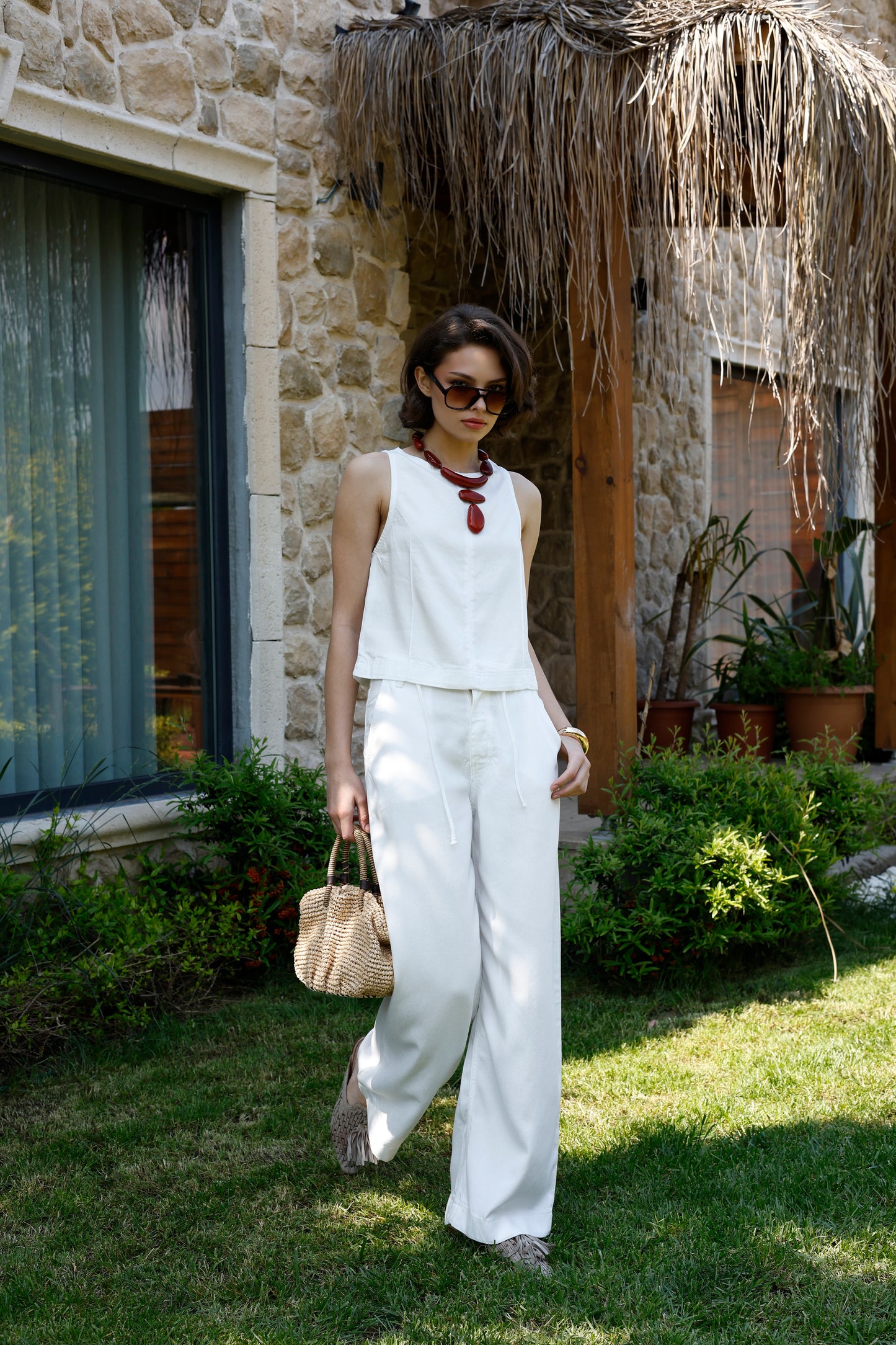 Touch Wide Leg Denim Takım