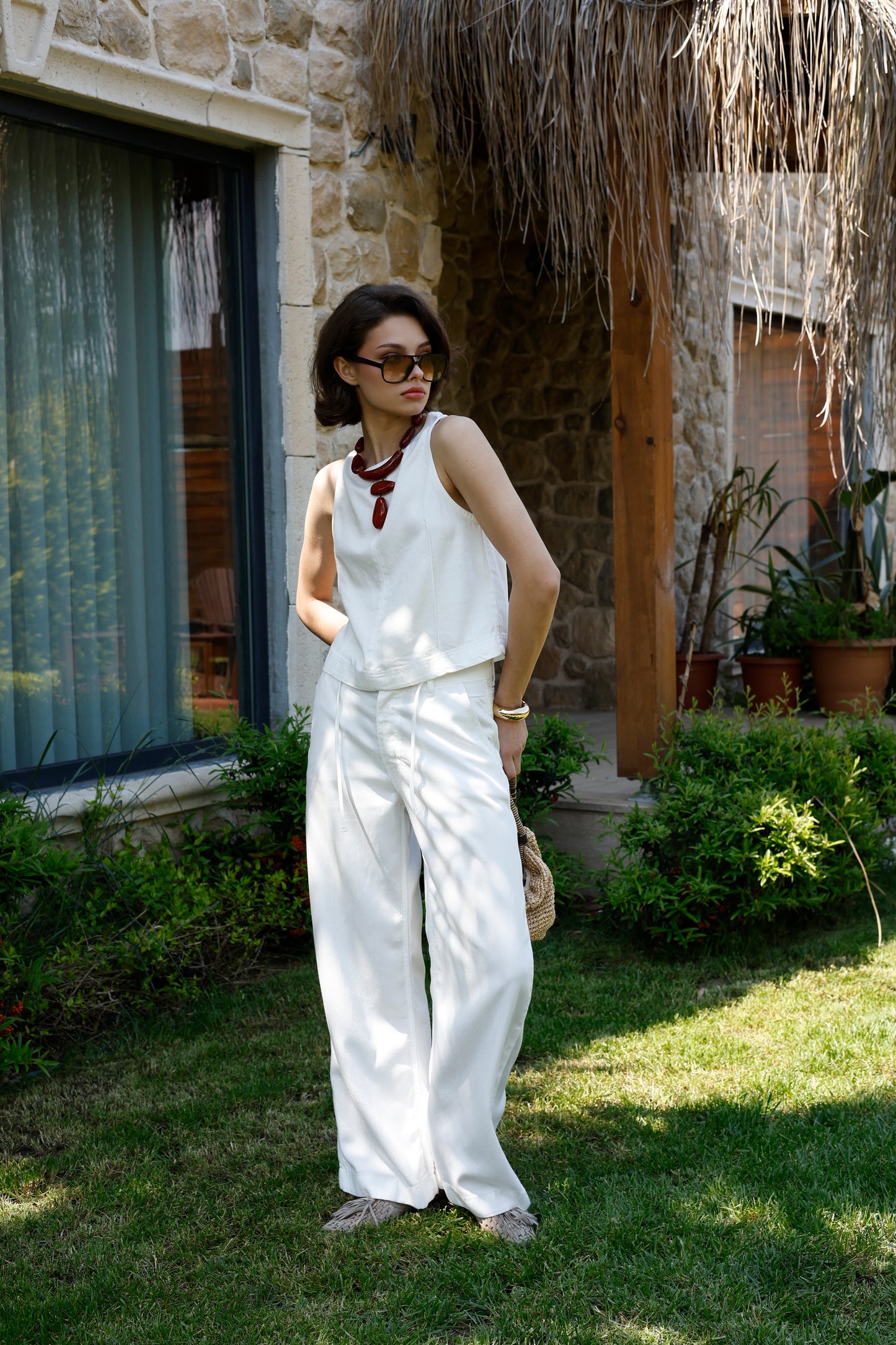 Touch Wide Leg Denim Takım
