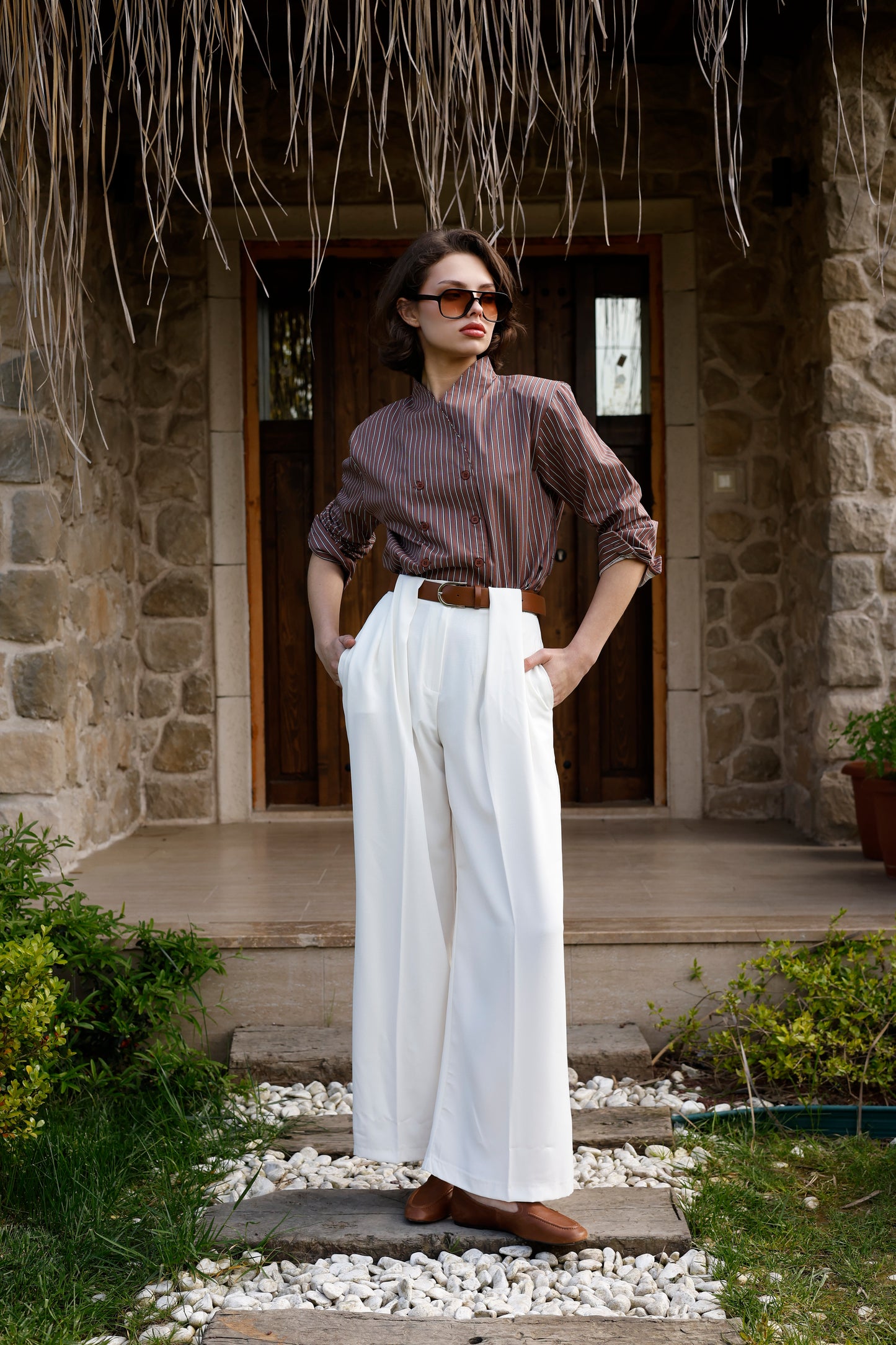 Kemerli Wide Leg Pantolon