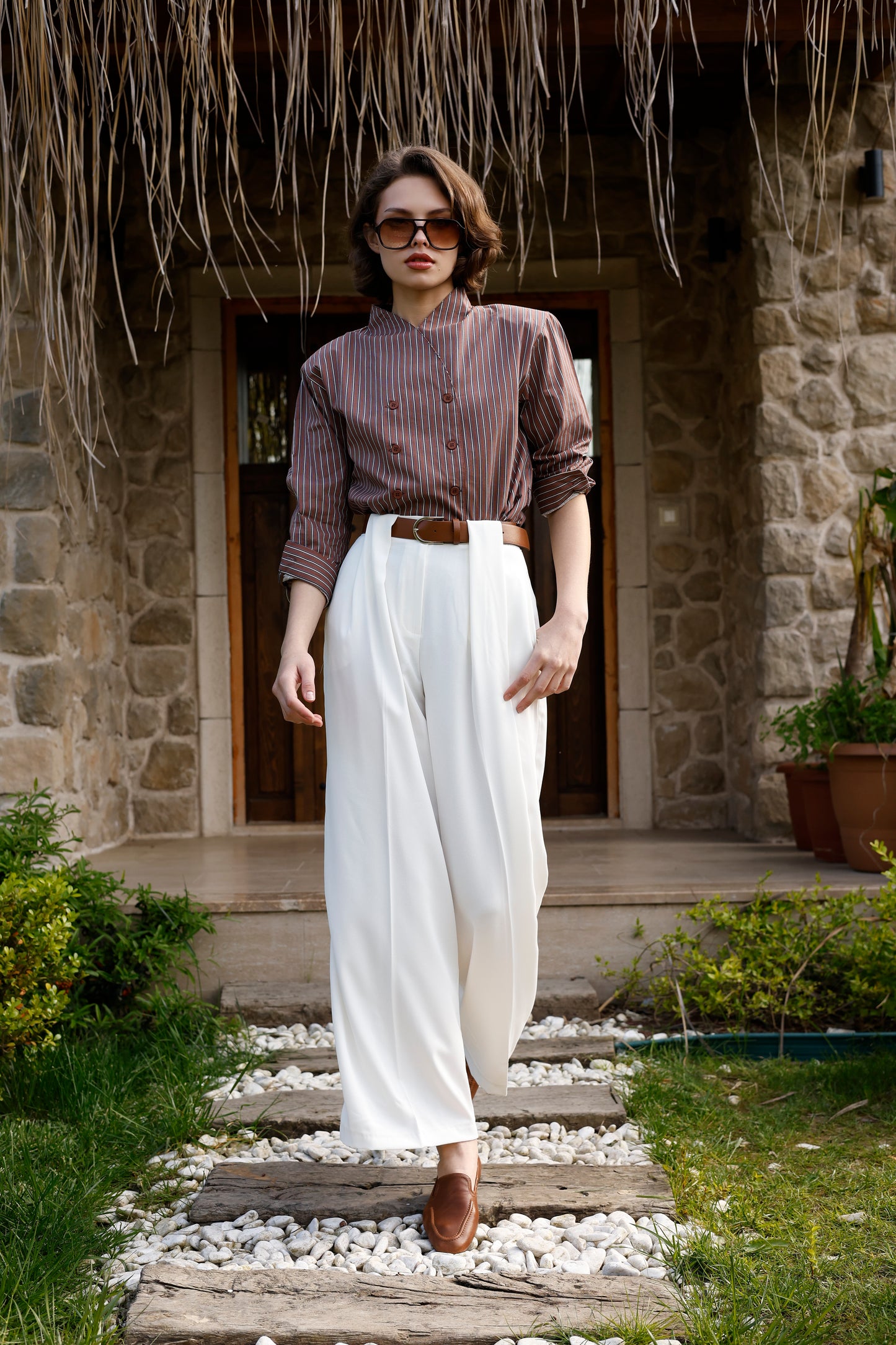 Kemerli Wide Leg Pantolon