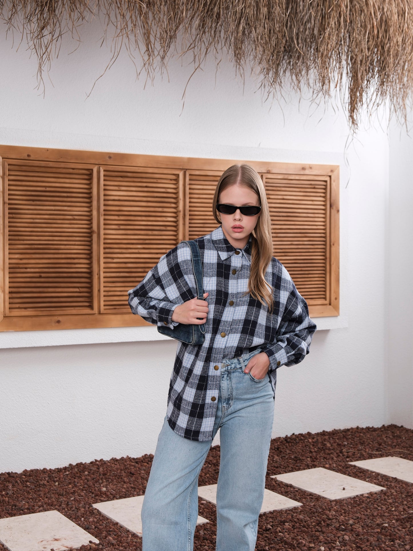 Mavi Ekose Desenli Oduncu Gömlek