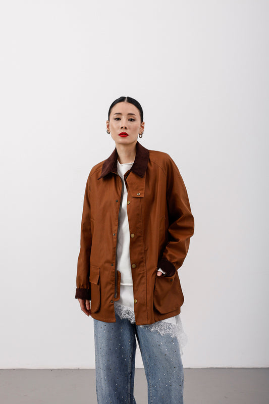 Taba Mumlu Gabardin Ekose Astarlı Parka