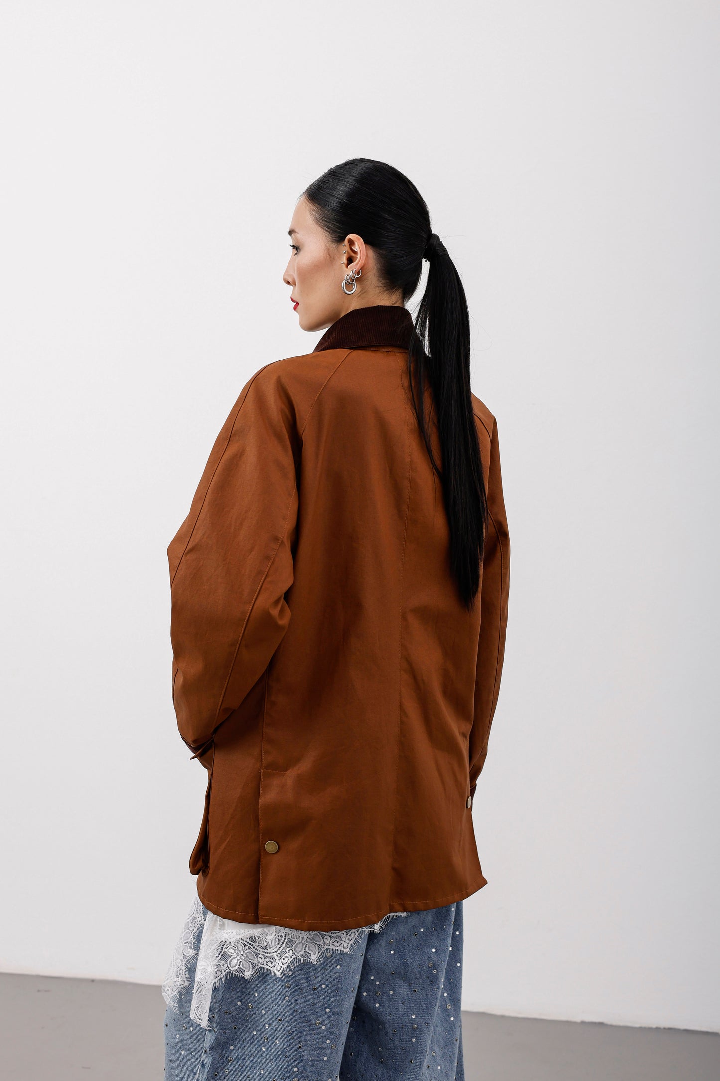 Taba Mumlu Gabardin Ekose Astarlı Parka