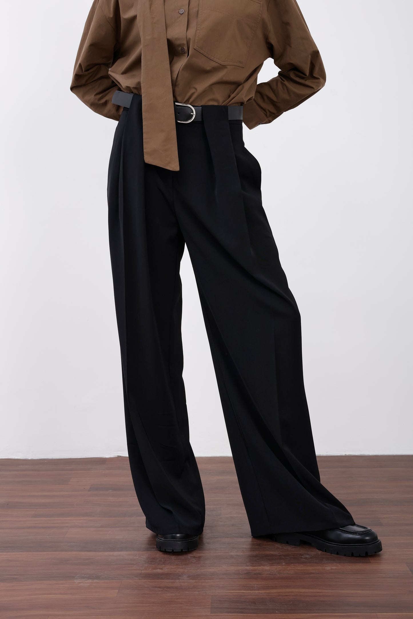 Kemerli Wide Leg Pantolon